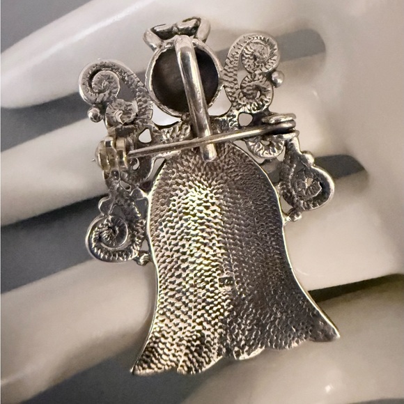 Sterling Silver Angel Pendant or Pin Brooch - Picture 3 of 3